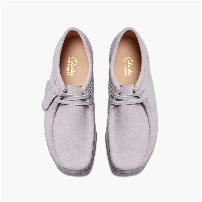 Clarks Womens Wallabee Evo Shoes Lilac Suede - Image 2