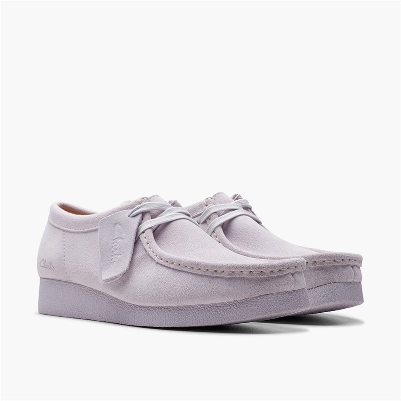 Clarks Womens Wallabee Evo Shoes Lilac Suede - Image 4
