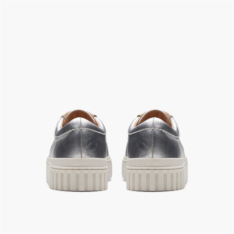 Clarks Womens Mayhill Walk Trainers Silver Metallic - Image 5