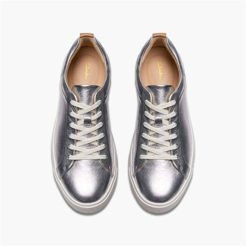 Clarks Womens Un Maui Lace Trainers Metallic - Image 2