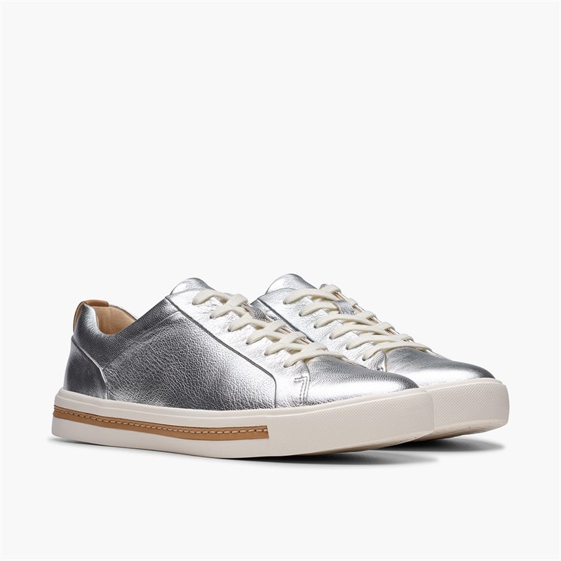 Clarks Womens Un Maui Lace Trainers Metallic - Image 4