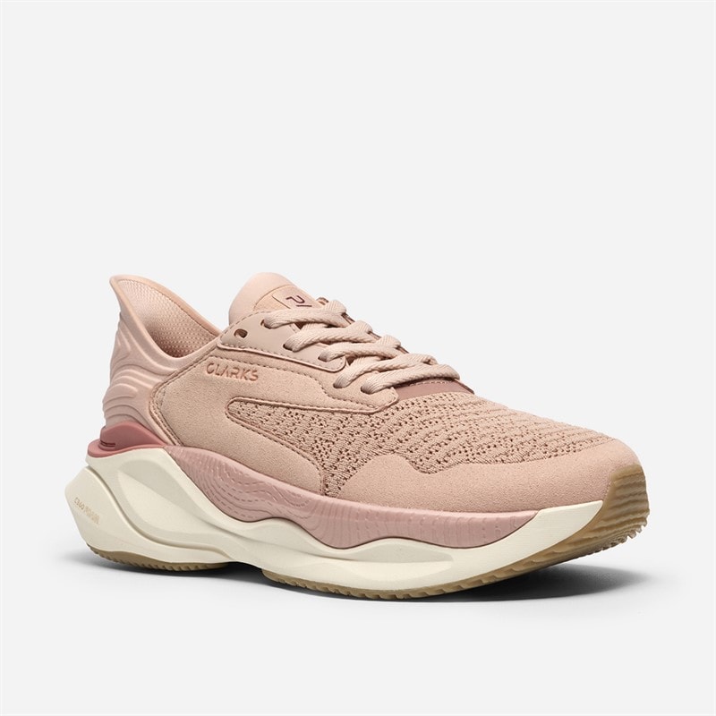 Clarks Womens Pace Trainers Pink Combi - Image 4