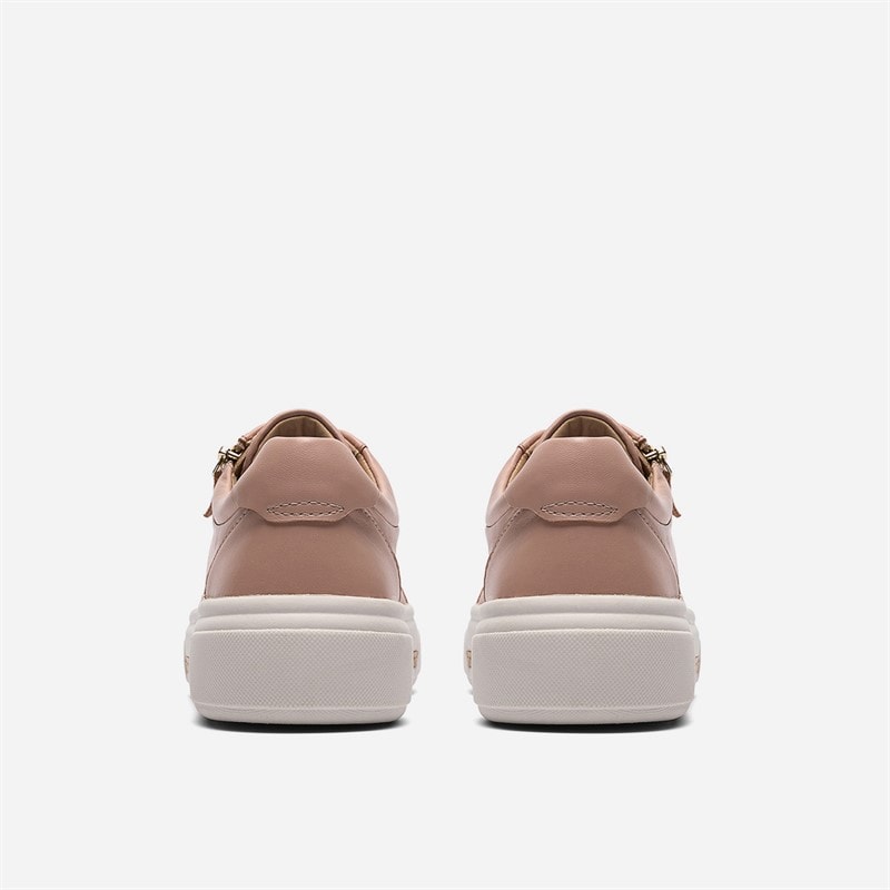 Clarks Womens Hollyrose Zip Trainers Light Pink Leather - Image 5