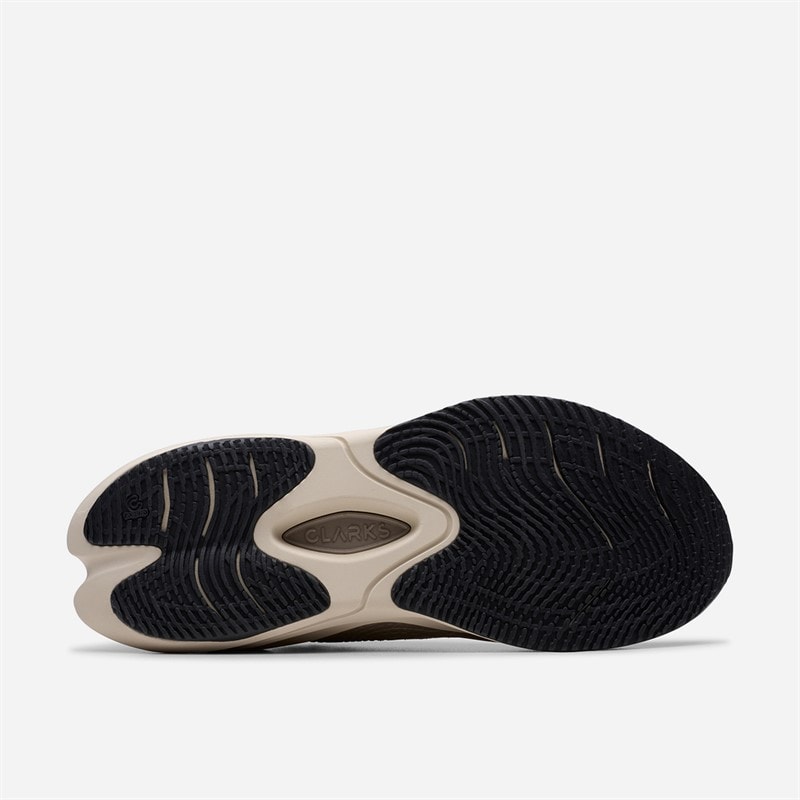 Clarks Mens Pace Trainers Off White Combi - Image 3