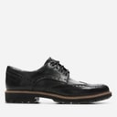 Clarks Mens Batcombe Wing Brogue Shoes Black Leather