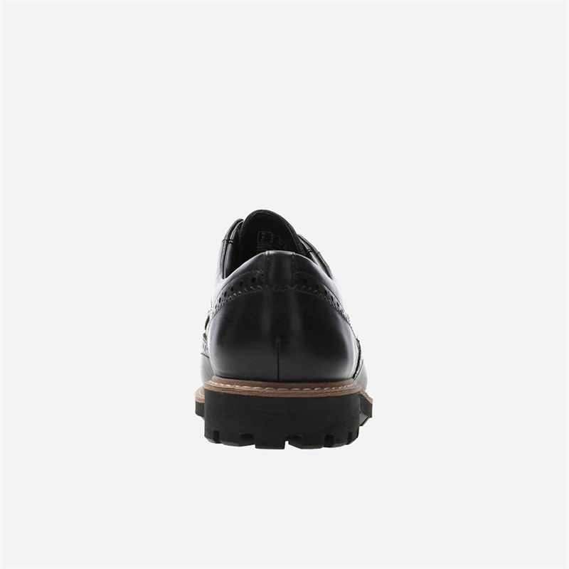 Clarks Mens Batcombe Wing Brogue Shoes Black Leather - Image 5