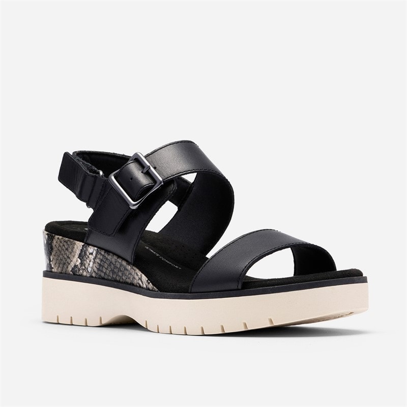 Clarks Womens Diaz Rose Sandals Black Combi - Image 4