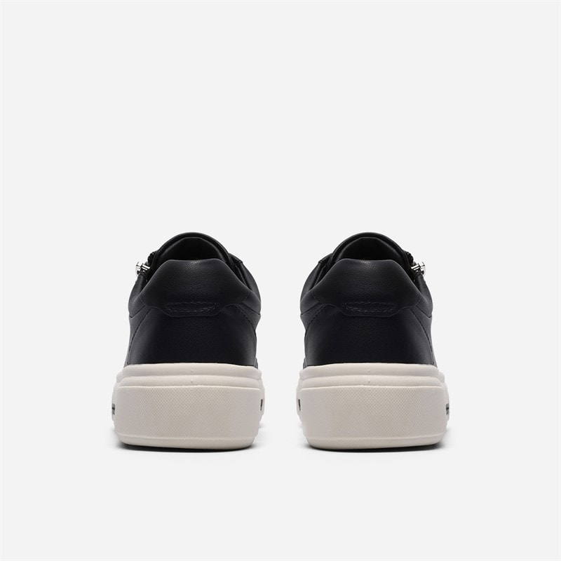Clarks Womens Hollyrose Zip Trainers Black Leather - Image 5