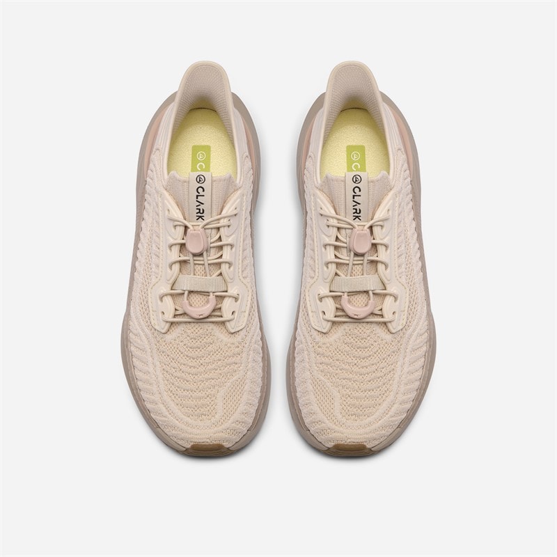 Clarks Womens Pace Rise Trainers Light Sand - Image 2
