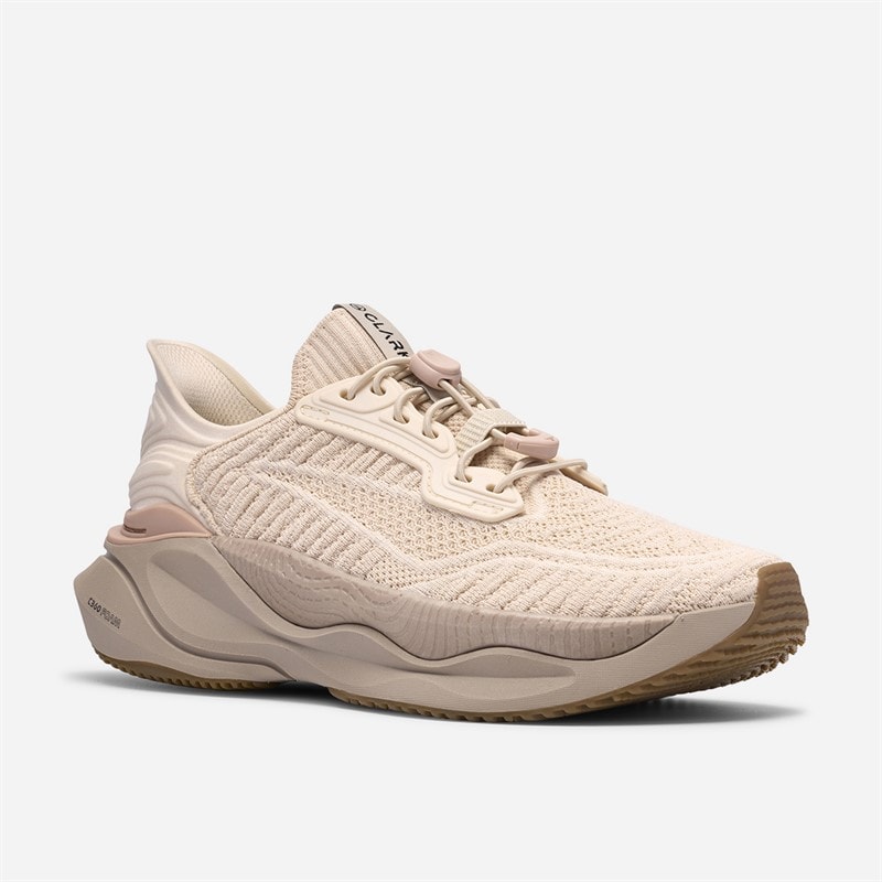 Clarks Womens Pace Rise Trainers Light Sand - Image 4