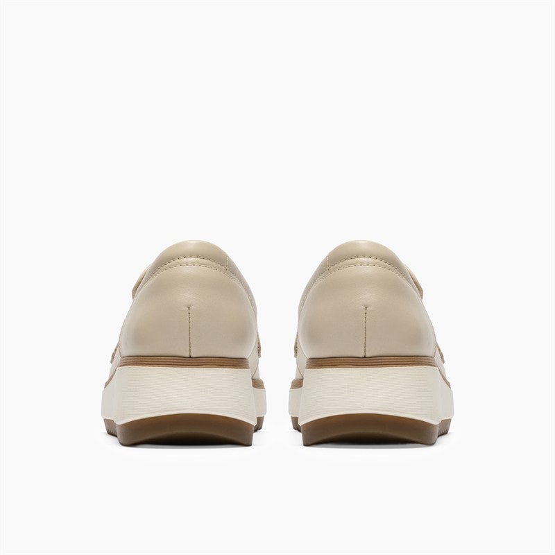 Clarks Womens Zylah Top Loafers Cream Leather - Image 5