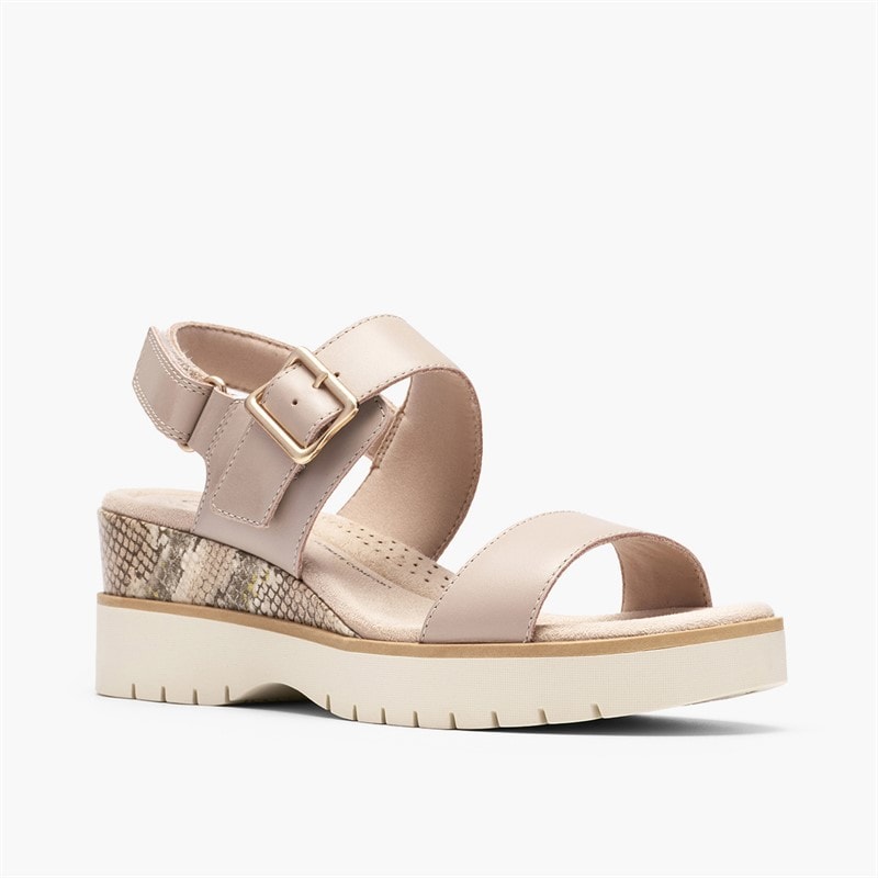 Clarks Womens Diaz Rose Sandals Sand Combi - Image 4