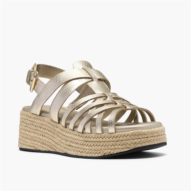 Clarks Womens Tessiah Strap Sandals Gold Leather - Image 4