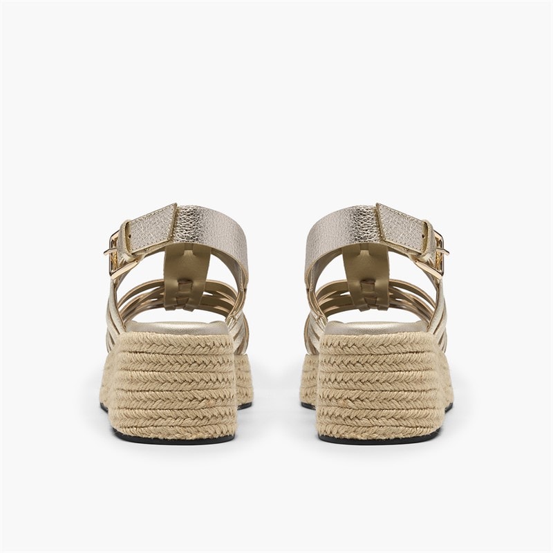 Clarks Womens Tessiah Strap Sandals Gold Leather - Image 5