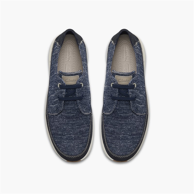 Clarks Mens Easeway Lace Up Shoes Navy Combi - Image 2