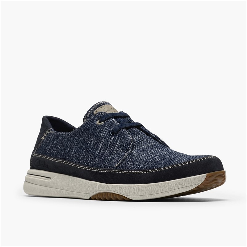 Clarks Mens Easeway Lace Up Shoes Navy Combi - Image 4