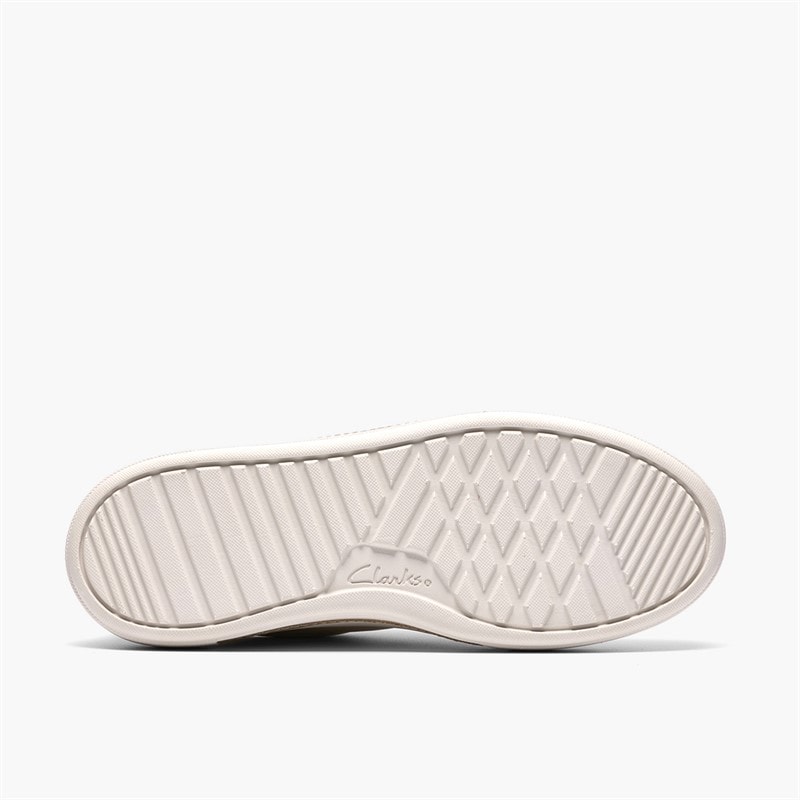 Clarks Womens Hollyrose Zip Trainers Gold Leather - Image 3