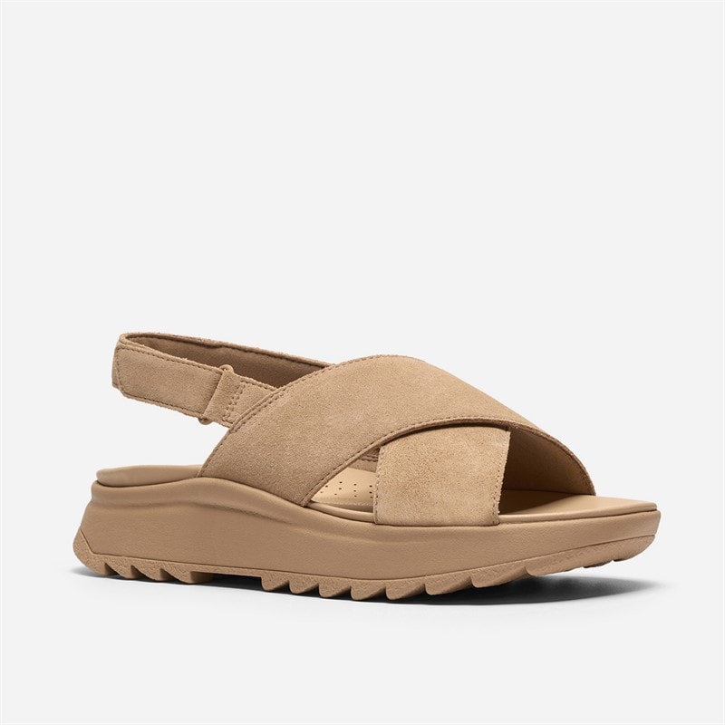 Clarks Womens Dashlite Wish Ankle Strap Sandals Beige Suede - Image 4