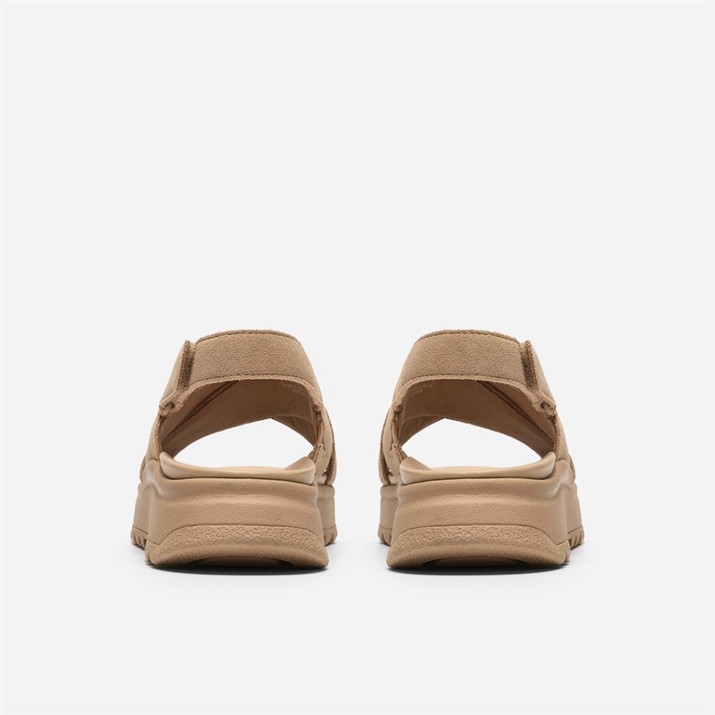 Clarks Womens Dashlite Wish Ankle Strap Sandals Beige Suede - Image 5