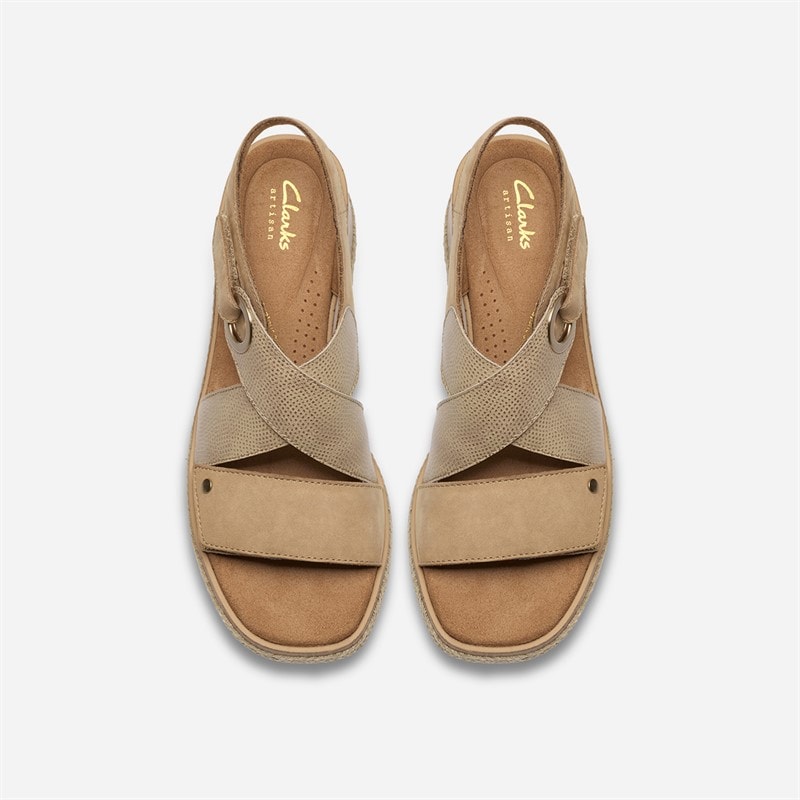 Clarks Womens Kidiki Sun Sandals Beige Combi - Image 2