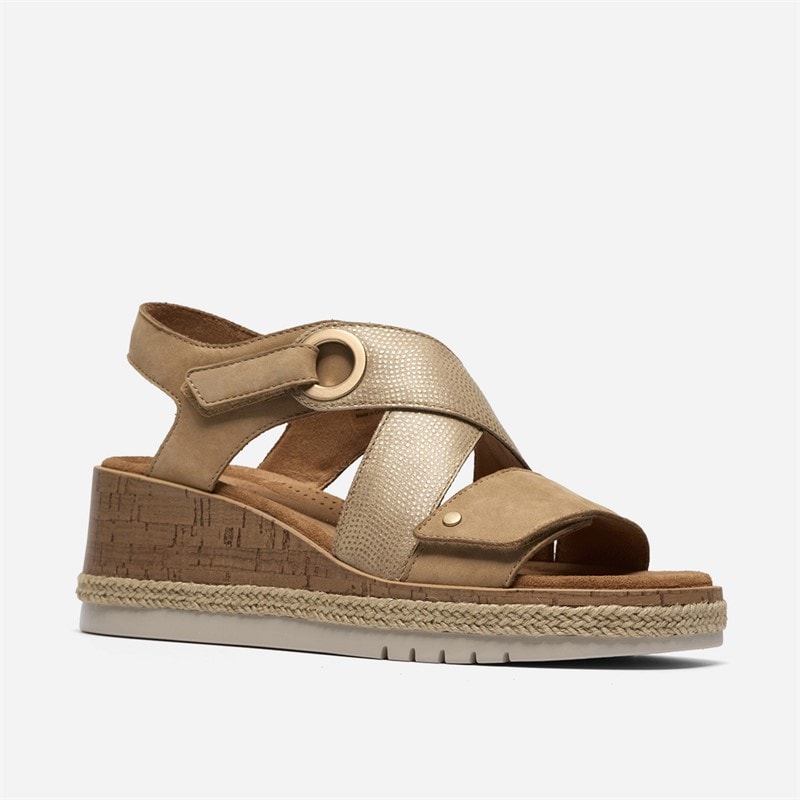 Clarks Womens Kidiki Sun Sandals Beige Combi - Image 4