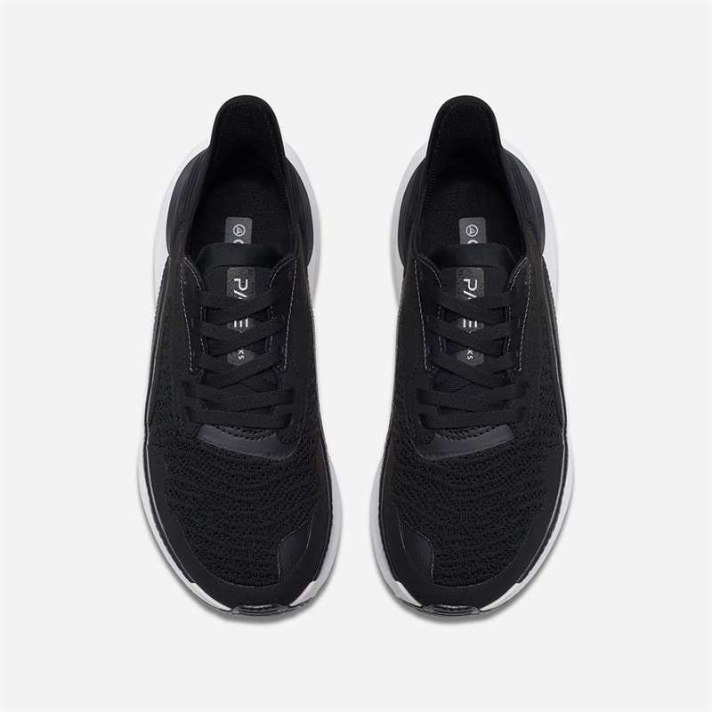 Clarks Womens Pace Trainers Black/White - Image 2