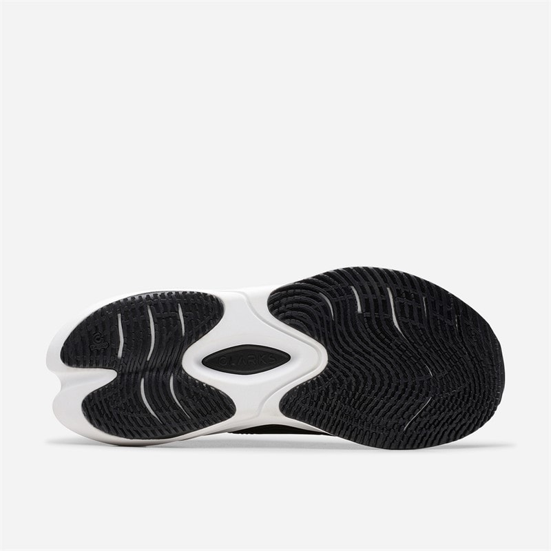 Clarks Womens Pace Trainers Black/White - Image 3