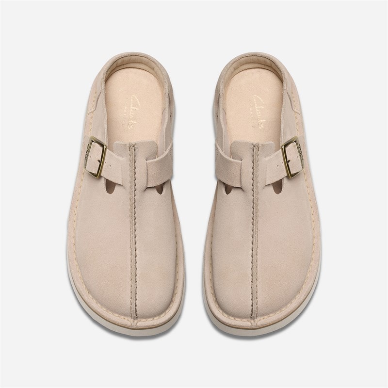 Clarks Womens Solsbury Mule Sandals Sand Suede - Image 2