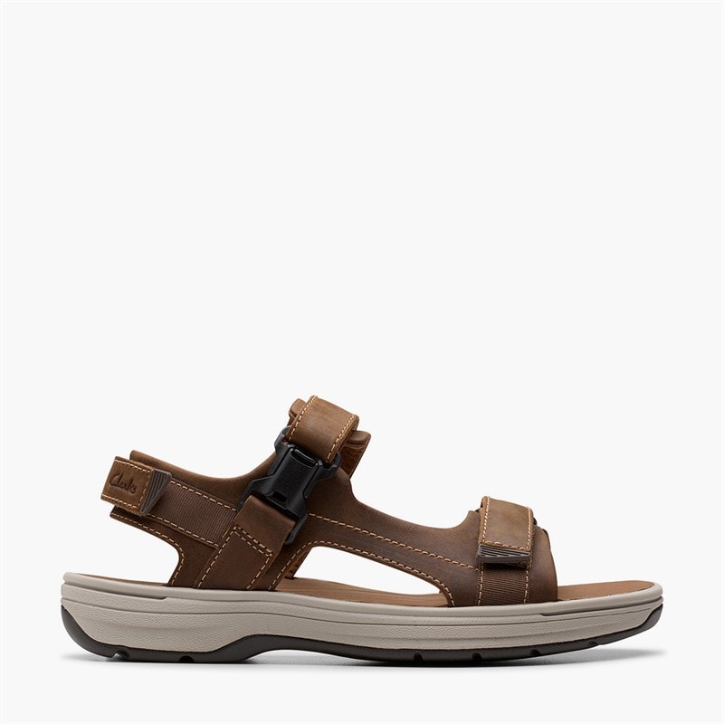 Clarks Mens Saltway Edge Sandals Light Tan Leather