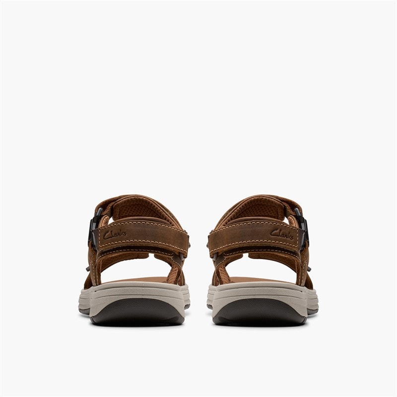 Clarks Mens Saltway Edge Sandals Light Tan Leather - Image 5