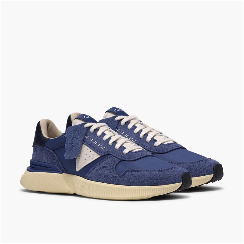 Clarks Mens Craft Wick Trainers Blue - Image 4
