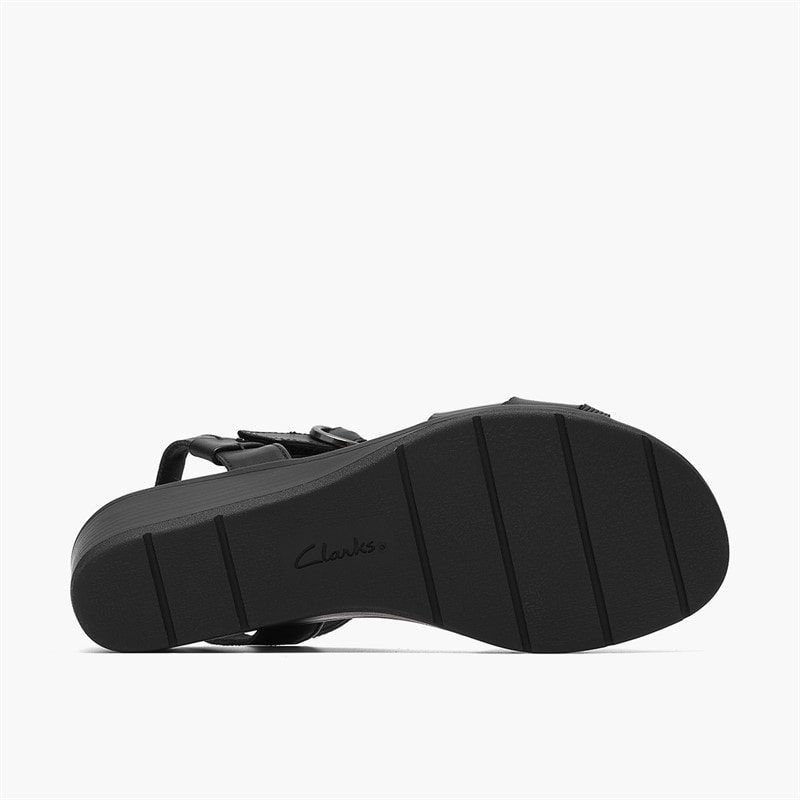 Clarks Womens Kacha Twist Sandals Black Leather - Image 3