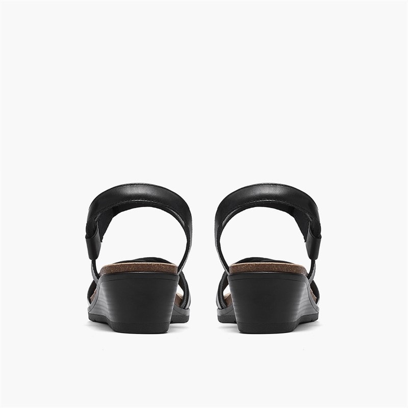 Clarks Womens Kacha Twist Sandals Black Leather - Image 5