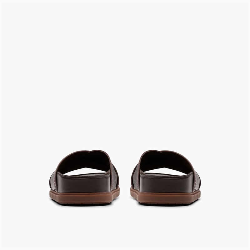 Clarks Mens Torford Cross Strap Sandals Brown Leather - Image 5