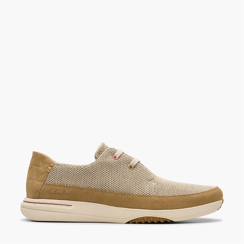Clarks Mens Easeway Lace Up Shoes Sand Combi