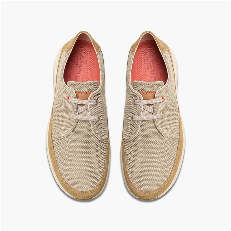 Clarks Mens Easeway Lace Up Shoes Sand Combi - Image 2