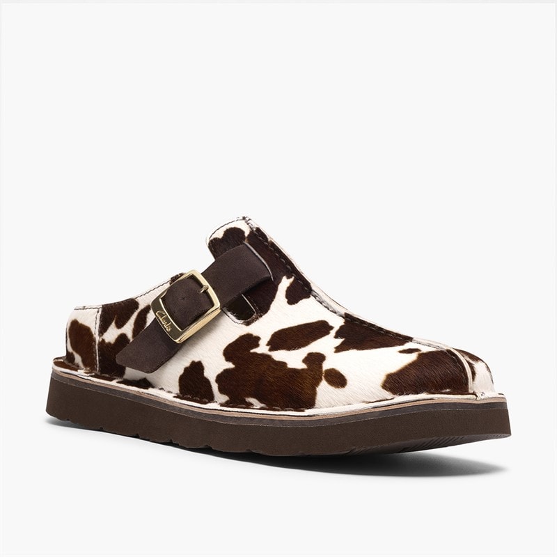 Clarks Womens Solsbury Mule Sandals Cow Print - Image 4