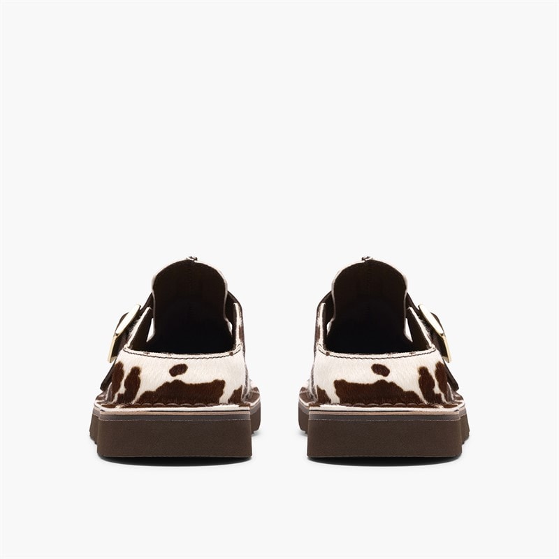 Clarks Womens Solsbury Mule Sandals Cow Print - Image 5