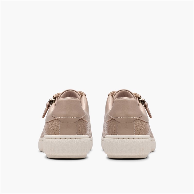 Clarks Womens Caroline Rio Trainers Sand Leather - Image 5