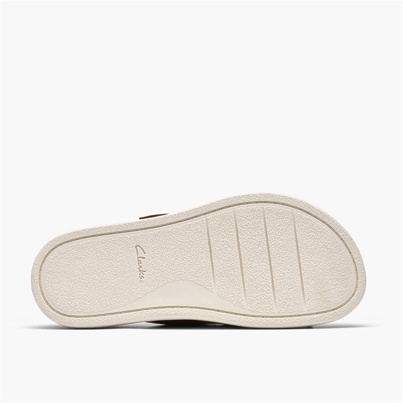 Clarks Womens Arwell Dual Strap Sandals Tan Leather - Image 3