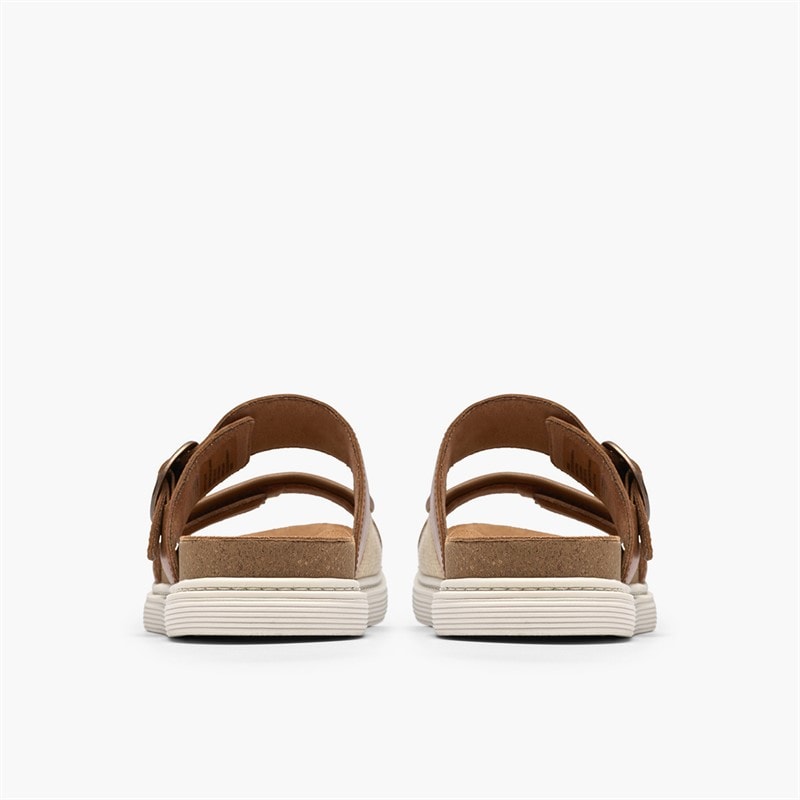 Clarks Womens Arwell Dual Strap Sandals Tan Leather - Image 5