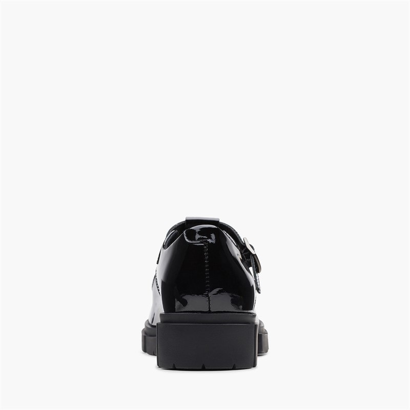 Clarks Womens Teala T-Bar Shoes Black Patent - Image 5