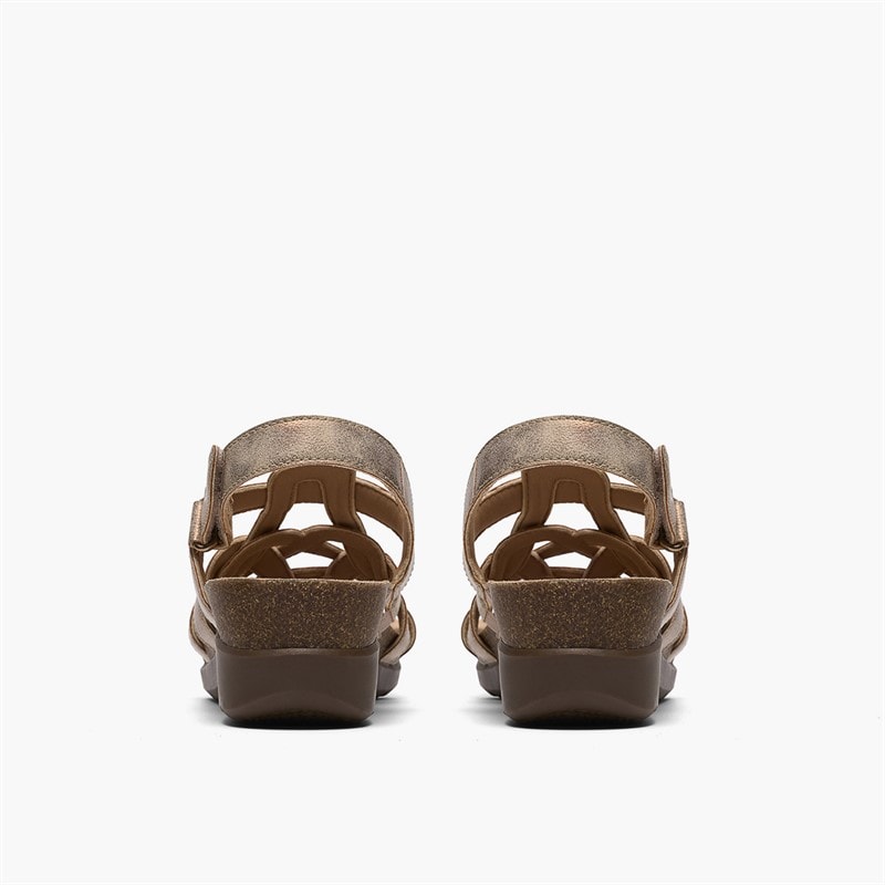 Clarks Womens Calenne Gracie Wedge Sandals Bronze Metallic - Image 5