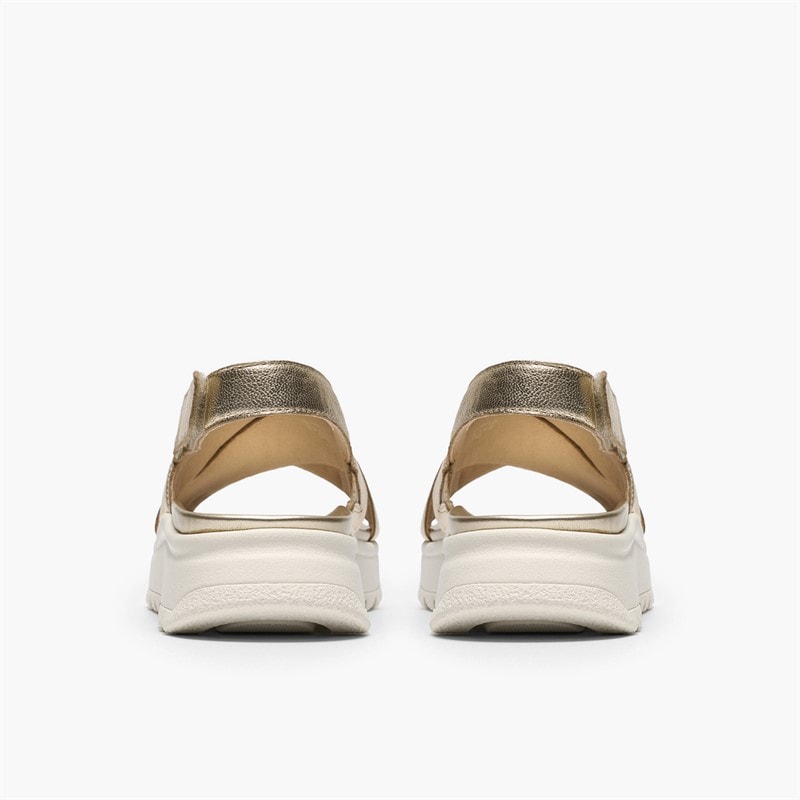 Clarks Womens Dashlite Wish Ankle Strap Sandals Gold Leather - Image 5