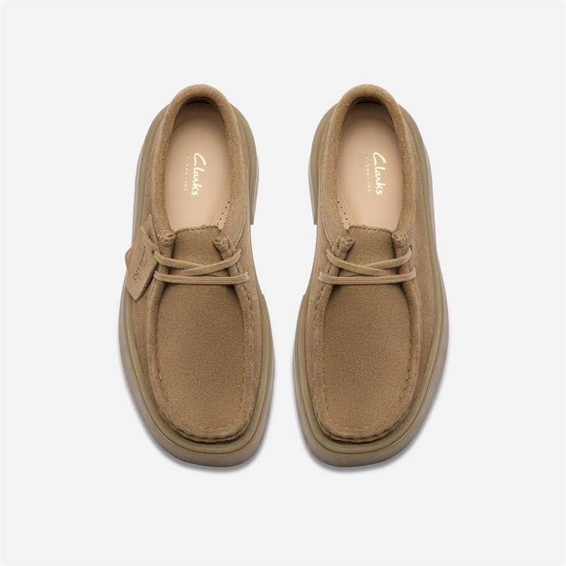 Clarks Womens Torview Moccasins Dark Sand Suede - Image 2