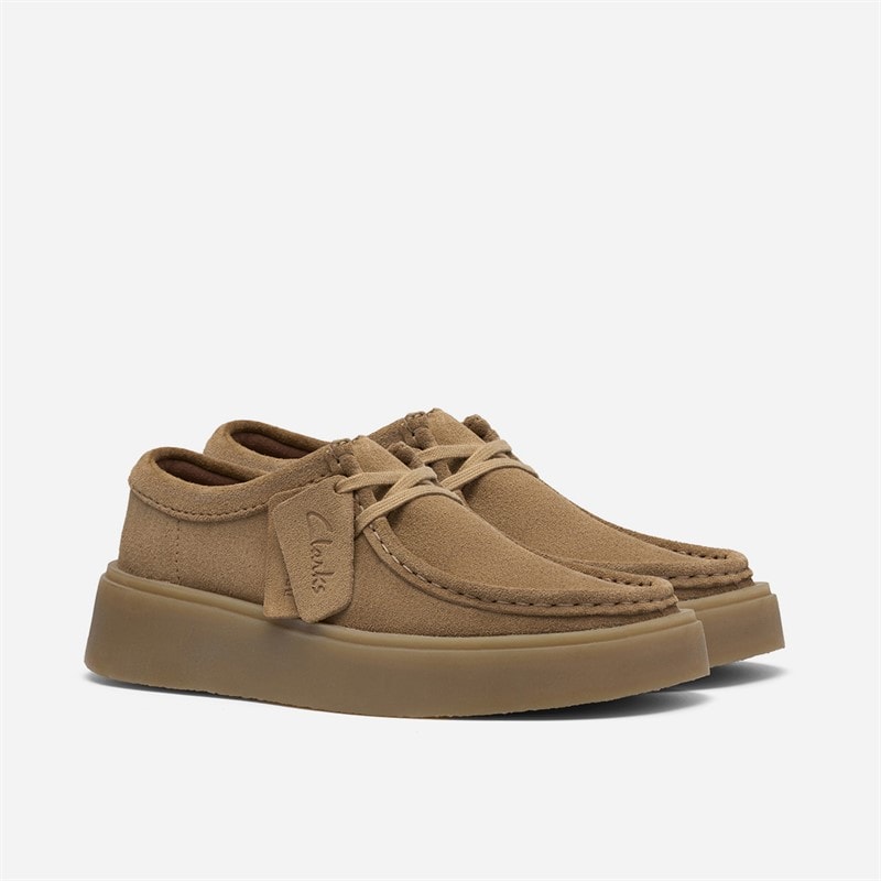 Clarks Womens Torview Moccasins Dark Sand Suede - Image 4