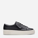 Clarks Womens Mayhill Walk Trainers Black Leather