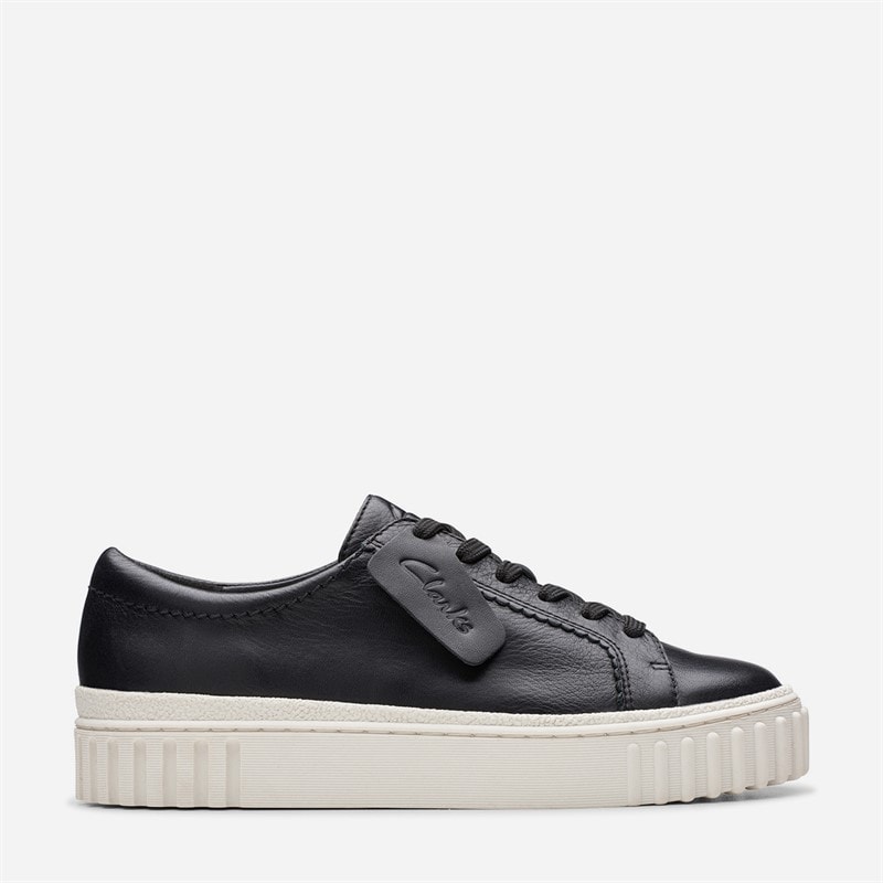 Clarks Womens Mayhill Walk Trainers Black Leather