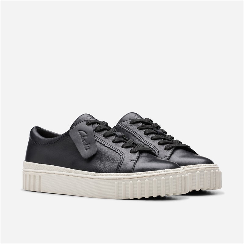 Clarks Womens Mayhill Walk Trainers Black Leather - Image 4