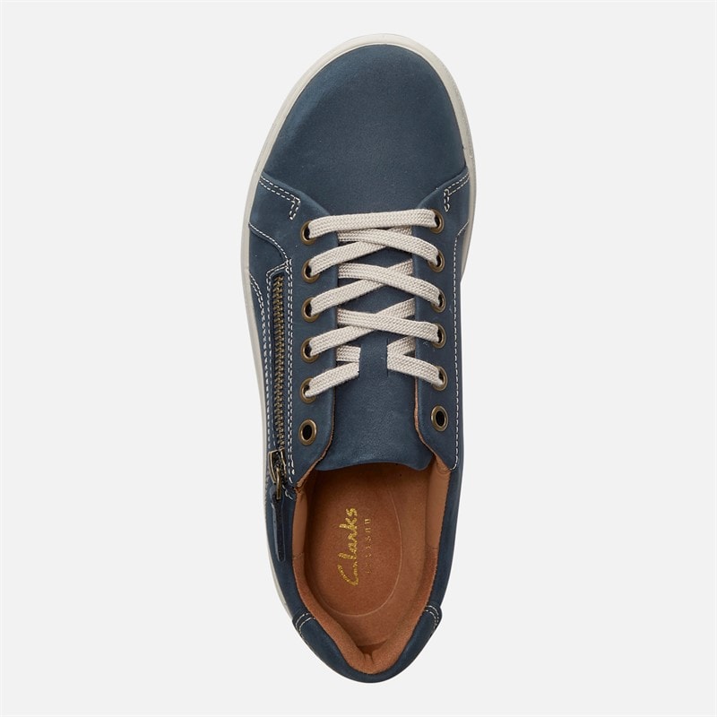 Clarks Womens Nalle Wide Fit Trainers Navy Nubuck - Image 4